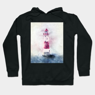 Watercolor Lighthouse, Nautical Expressionist Painting Hoodie